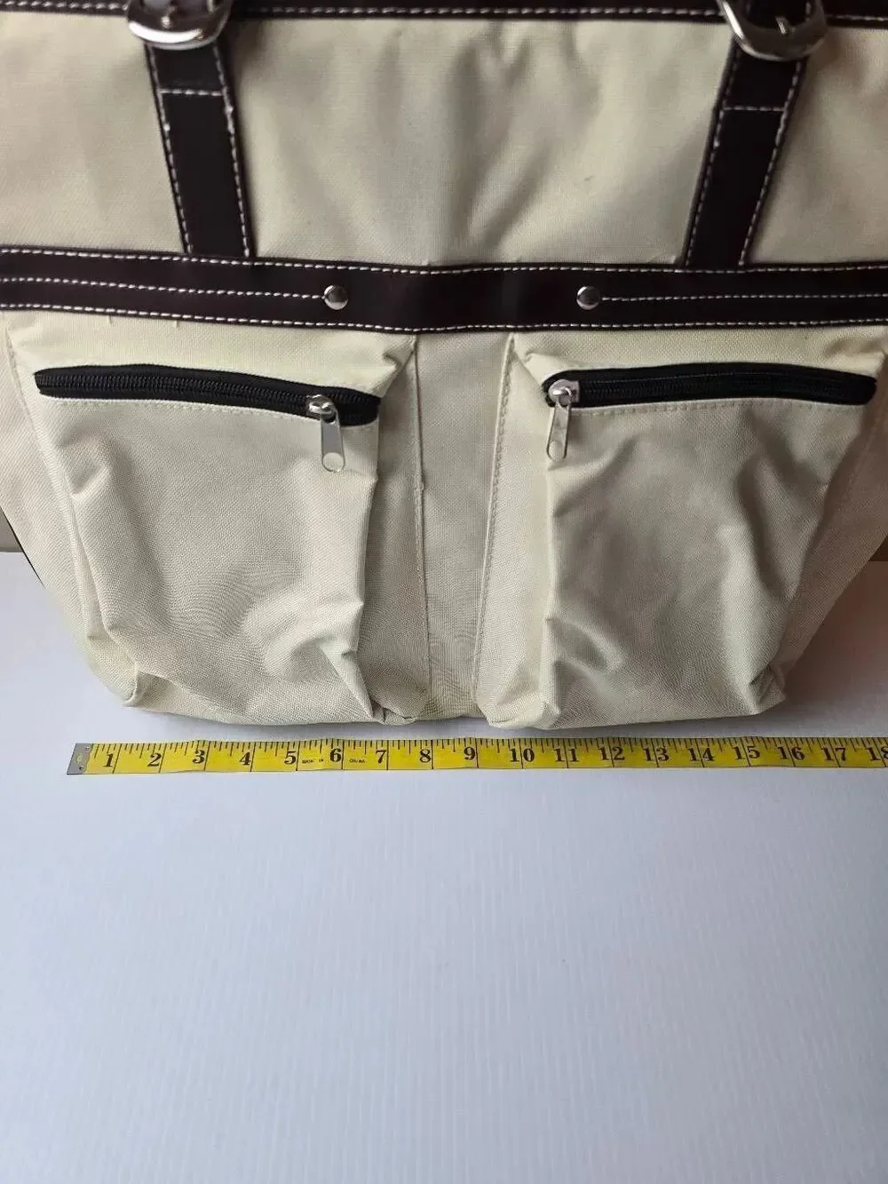 Laptop Bag Cream 3 piece set No Brand